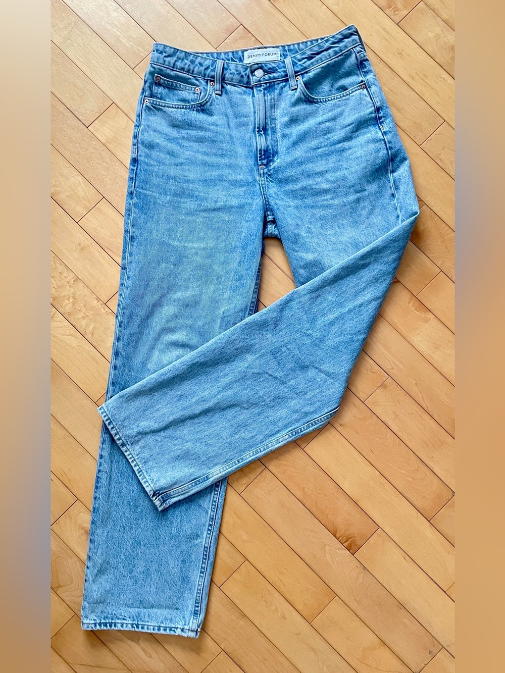Aritzia Denim Forum Iggy Curved-fit Lo-Rise baggy jeans in Light Blue